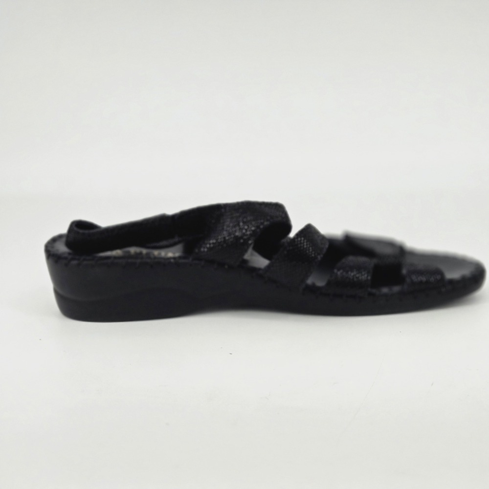 La Plume Becka Black Metallic Snakeskin Leather Orthotic Slingback Sandals 41 10 - Picture 8 of 11